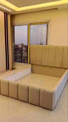 Upholstered King Bed Frame with Storage - Beige