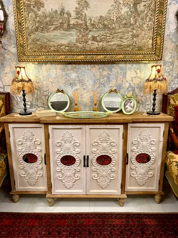 Pottery barn Solid Wood Ornate Sideboard / Console Cabinet - Vintage Style