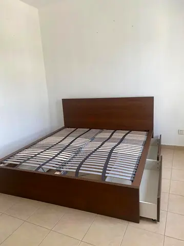 Wooden king Bed Frame with Underbed Drawers - Good Condition