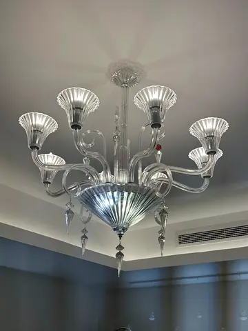Elegant Baccarat Inspired Crystal Chandelier Light Fixture and Floor Lamp