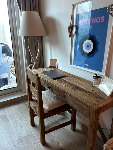 Solid Wood Writing Desk with Matching Chair - Rustic Finish