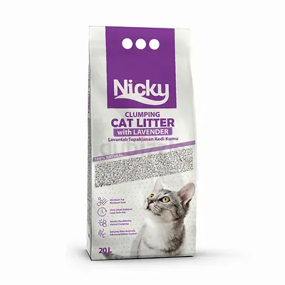 Nicky Cat Litter 20L (Lavender/ Baby powder)