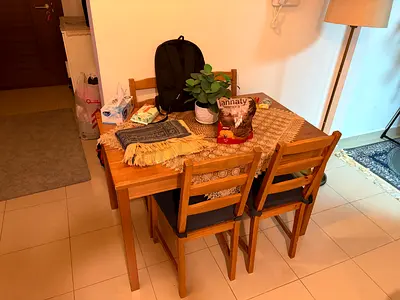 Dining table with four chairs