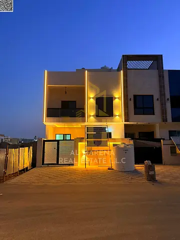 Modern villa for sale in Al Helio 2 | Two floors + roof | 4 master bedrooms + maid's room | Contemporary design and high-end finishes | Includes regis