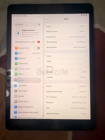 Apple iPad 8th gen 32 gbWi‑Fi + Cellular - Good working condition