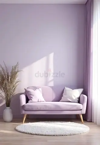 Compact lavender two-seater sofa