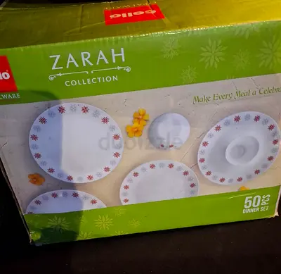 50 pcs dinnerset.  Opalware Cello brand. 99 aed final price
