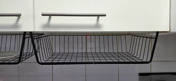 Under-cabinet wire storage basket - set for kitchen organization