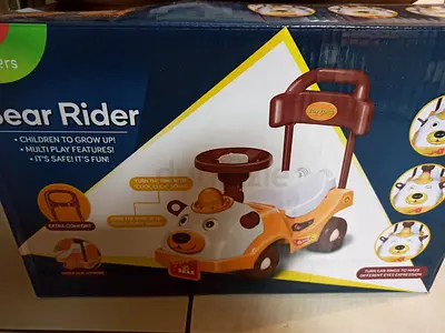 Kids Bear Rider Push Car with Handle and Sound - Like New in Box