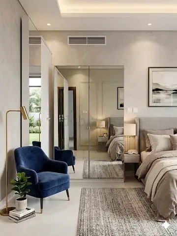 Two-Door White Wardrobe - Mirror Doors