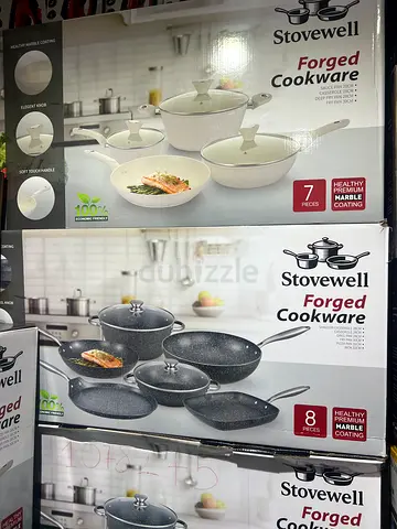 Stovewell Forged Cookware Set (7  8 piece) - Non-stick Frying Pans and Pots
