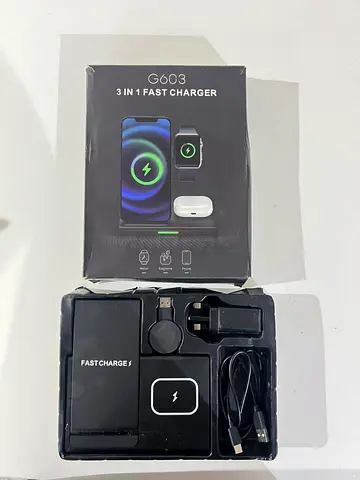 G603 3-in-1 Fast Wireless Charger (Phone, Watch, Earbuds) - New in Box