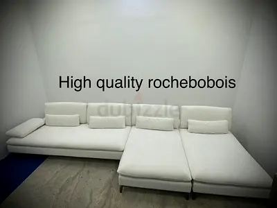 Same like new condition rochebobois white color lshape sofa