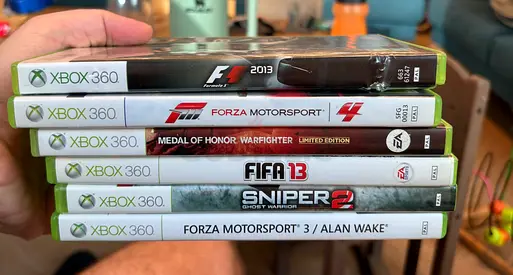 Lot of 6 Xbox 360 Games — Forza, FIFA13, Medal of Honor, Sniper, F1 (Used)