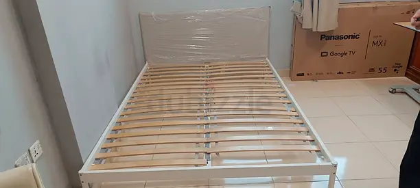 Modern Bed Frame with Wooden Slats