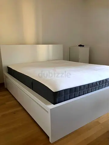IKEA White MALM Queen Storage Bed with IKEA Mattress 160 x 200 cm