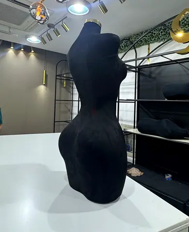 Female Mannequin Torso Black Suede Fabric – Excellent Condition