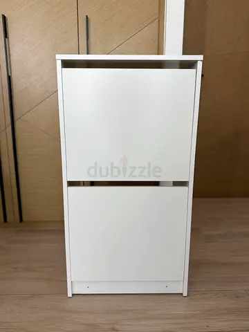 BISSA shoe cabinet with 2 compartments, white 49x28x93 cm
