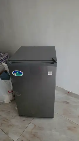 Small single-door upright freezer / mini fridge - grey