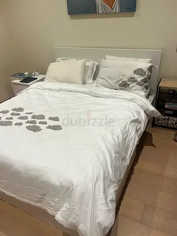Distressed. Must go - Queen bed ikea malm