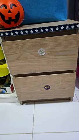 Small wooden bedside cabinet with two drawers - good condition