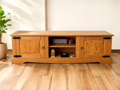Rustic Solid Wood Corona TV Unit – 180cm – Excellent Condition