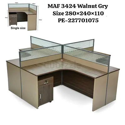 Brand New 4-Person L Shape Office Workstation For Sale