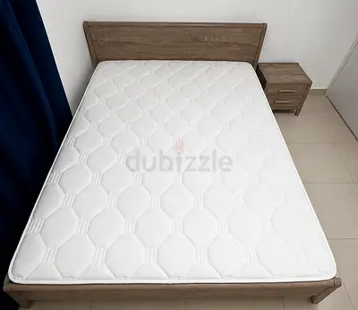 King Size Bed with Pan Brand Luxury Spring Mattress – 30CM Height, Premium Quality, 7 Months Used, B