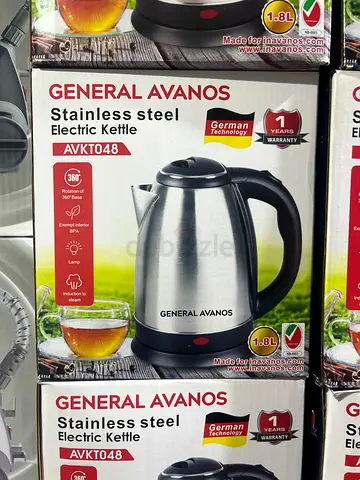 General Avanos Stainless Steel Electric Kettle 1.8L