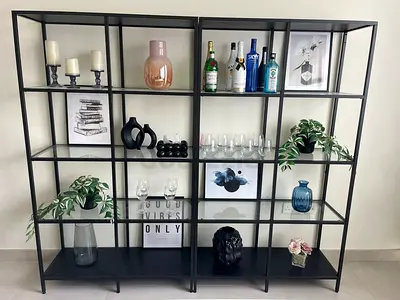 glass shelving unit ikea vittsjö