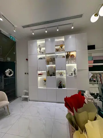 Shelves with storage with light