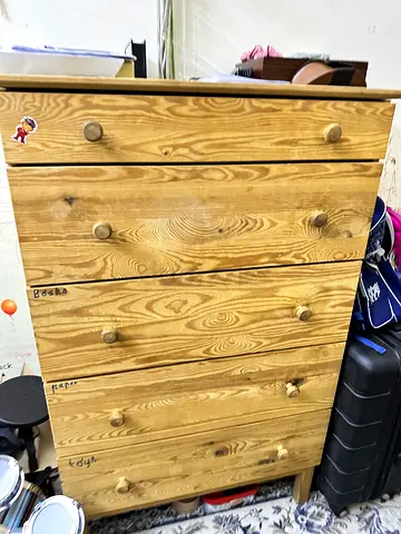 Solid Wood 6-Drawer Chest of Drawers - Natural Finish