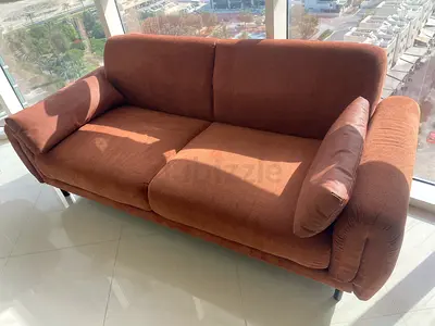 3-seater pink/orange sofa