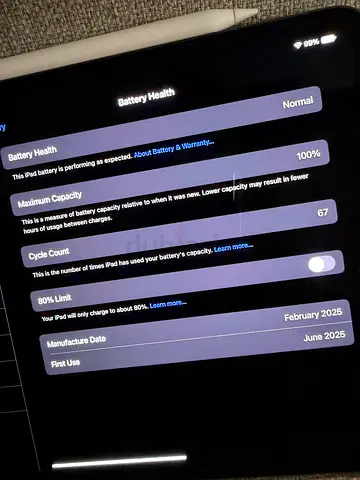 iPad Pro with Apple Pencil - excellent Battery Health