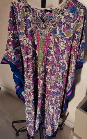 Lightweight paisley-print kaftan / tunic - one size, good condition