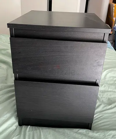 IKEA MALM Bedside Table with 2 Drawers Black/Brown - TWO AVAILABLE