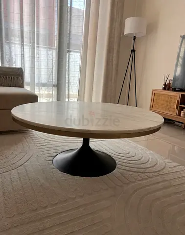 Round White Marble Coffee Table