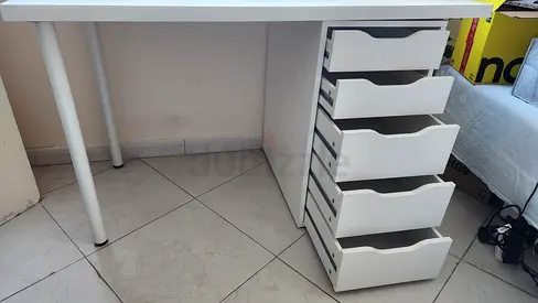 IKEA STUDY TABLE (LOGKAPTEN +ALEX drawer unit.