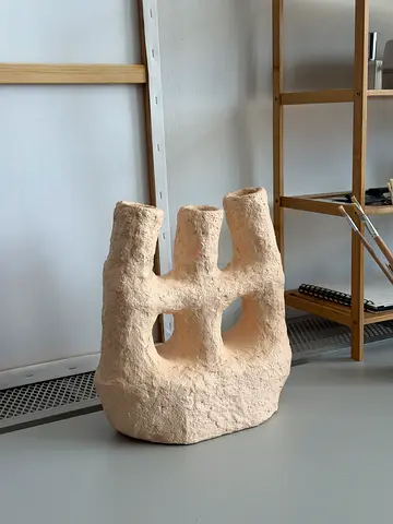 Earth Vessel, handmade papier-mâché vase
