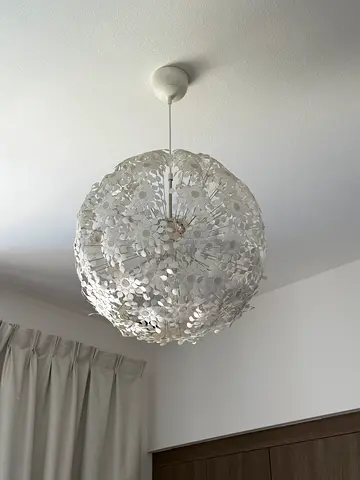 White Spherical Floral Pendant Ceiling Lamp