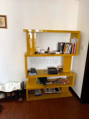 Yellow modern shelving unit - excellent condition