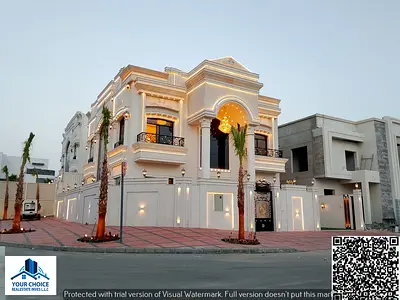🏡 فيلا نيو كلاسيك فاخرة للبيع في الحليو 2 بعجمان، موقع زاوية مميز قريب من شارع الشيخ محمد بن زايد، تشطيب سوبر ديلوكس، 5 غرف ماستر، مساحات واسعة، ارتد