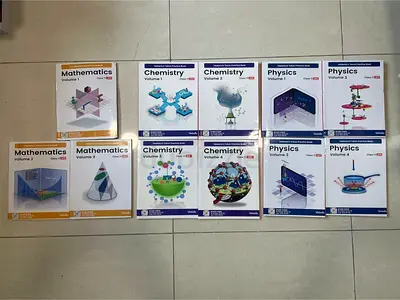 Set of Class 11 Vedantu Physics, Chemistry and Mathematics JEE Textbooks (Volumes 1-4)