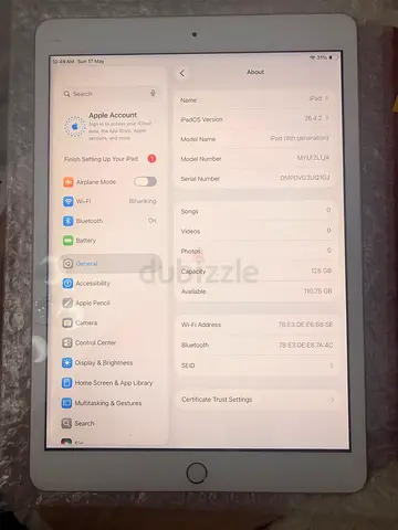 Apple iPad 8th  Gen 128gen -Good Working Condition