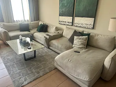 Light Grey L-Shaped Fabric Sofa with Chaise — Comfortable 3-4 Seater