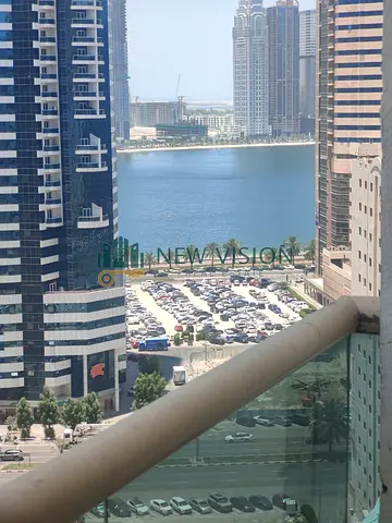 Two bedroom apartment in Al Taawun with 2 balconies and central AC prime location close to services annual rent 46880 AED in 4 payments comfortable fa
