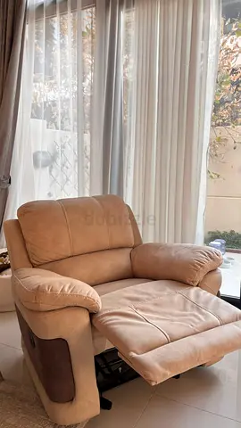 Comfortable Beige Recliner Armchair