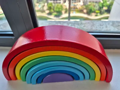 Wooden Rainbow Stacking Arches - Montessori Toy