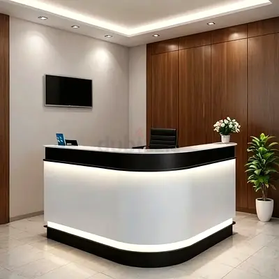 Modern Curved Reception Desk