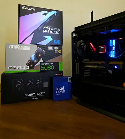 HIGH END GAMING VIDEO EDITING / AI PC I9 14900K RTX 5080 16GB DDR5 HIGH END MOBO BE QUIET BUILD
